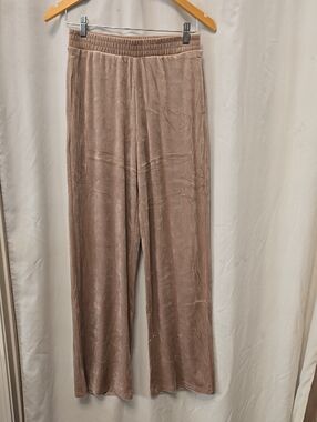 Pink Rose Cozie Velvet Relaxed Pants - Mocha Stone
